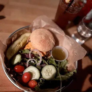 Korean Burger with Venus side salad