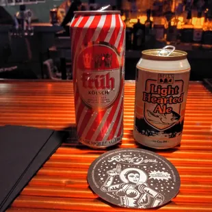 German kolsch bier und ein Light Hearted Ale.