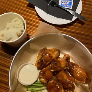 BBQ wings and truffle potatoes