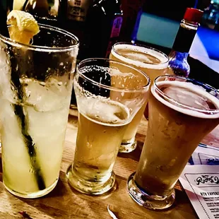 Figgy pop and beer flight