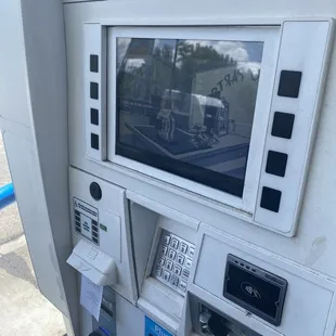 a close up of a gas pump