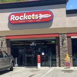 the front entrance of a restaurant