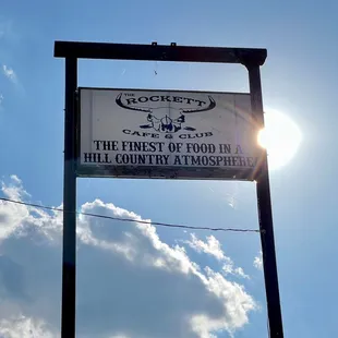 a sign for the restaurant