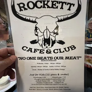 the menu