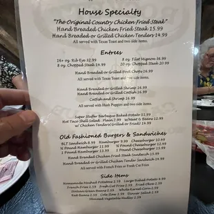 the menu