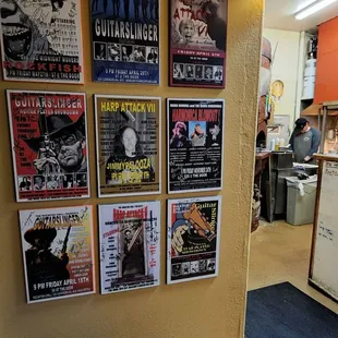 posters on the wall