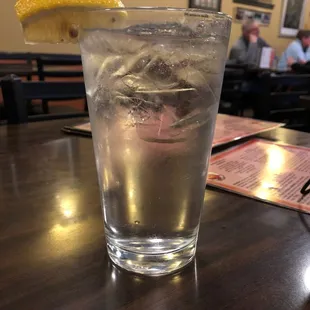 Vodka Soda in a water glass...hmmm