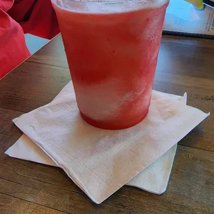 Margarita with strawberry swirl