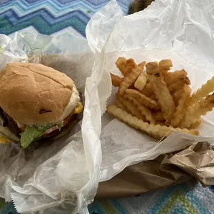 Rockford burger and fries.