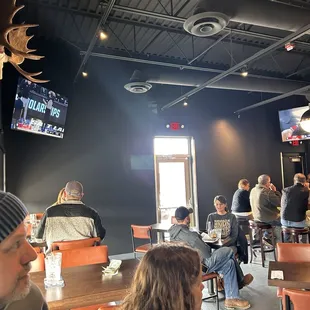 Left side of bar.