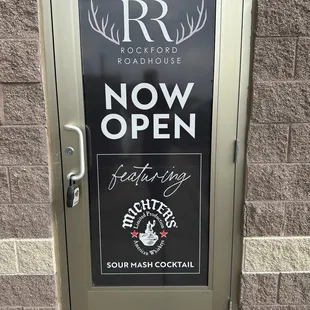 Rockford Roadhouse side door -  featuring Michters Whiskey