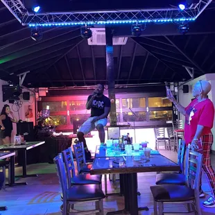 Live karaoke was fun and funny. Great time