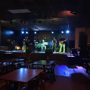 a band playing on stage