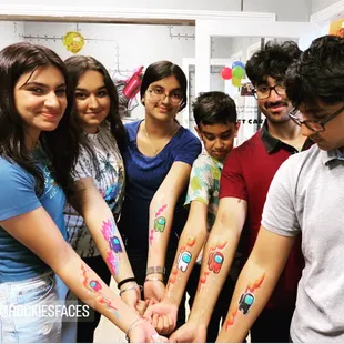 Among us paintings on arms
