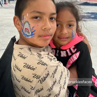 Shark face painting