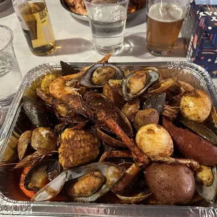 Cajun boil  had a lot of the essentials and is nice to try something new in the local area.