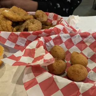 Hush puppies and combo basket