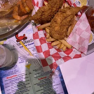 Chicken tenders and fries