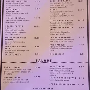menu