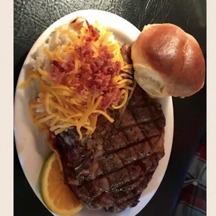Cowboy Cut Bone in Ribeye (this was a huge steak, needed a bit more seasoning)