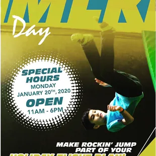 Open MLK Day from 11a-6p!