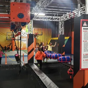 The very cool obstical course. They have a easier and harder level.