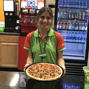 Our pizza is scrumptious!