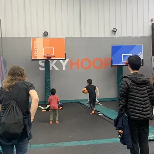 Basketball area on trampolines