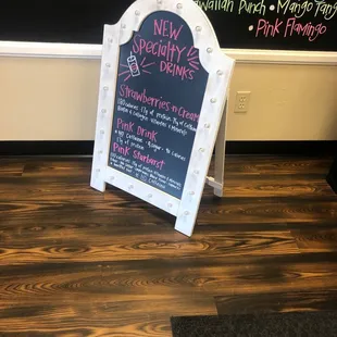  a chalk board with a menu on it