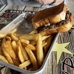 Patty melt and fries