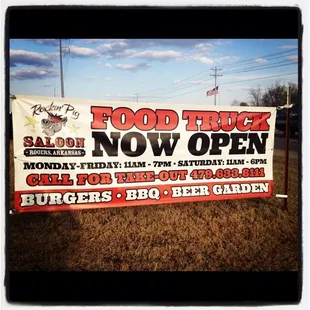  food truck now open sign