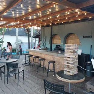 Nice outdoor patio and bar area