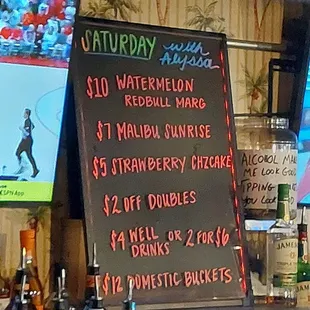 Saturday Drink Pricing