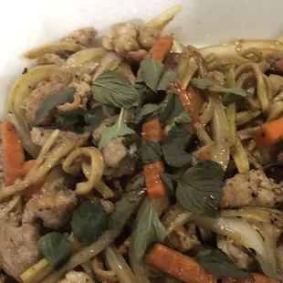 Larry&apos;s noodles with vegetables and pork