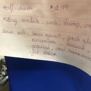 Menu extra item