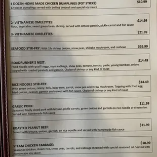 Updated menu