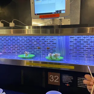 Conveyer belt all you can eat sushi