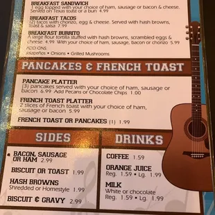 New Breakfast menu a/o 8/2022