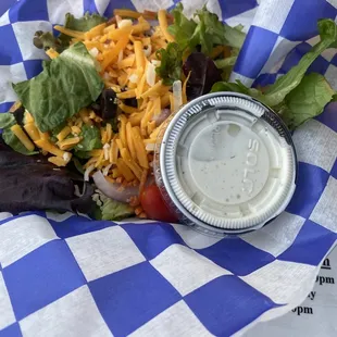 Side salad with homemade ranch