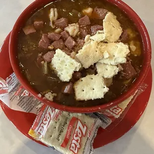 Gumbo - great favor and you can make a meal out of it.    We enjoyed it there and took the rest home.  Had it the next day for lunch.