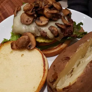 Mushroom and Swiss Burger