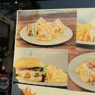 The picture is the one above with the club sandwich place notice it shows french fries