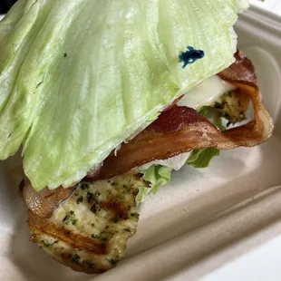 Cali chicken burger wrap (no bun!!)