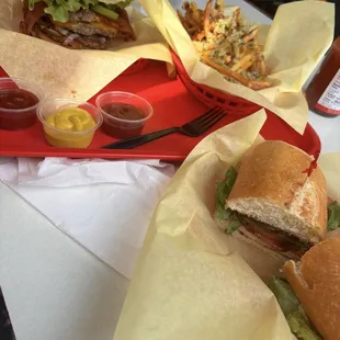 BBQ Chicken Sandwich Garlic Fries