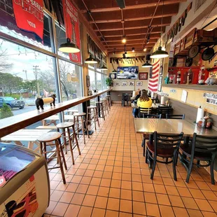The dining area