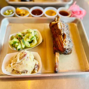 a tray of food