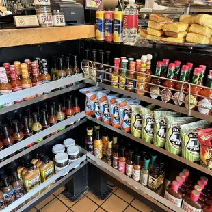 shelves of food and condiments