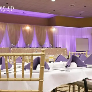 Rocklin Event Center Wedding | Purple Uplighting Brighten Up Event Lighting brightenuplighting.com