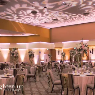 Rocklin Event Center Warm Champagne Uplighting Design Lighting | Brighten Up Event Lighting