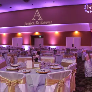 Rocklin Event Center Purple Uplighting Wedding Decor | Brighten Up Event Lighting
